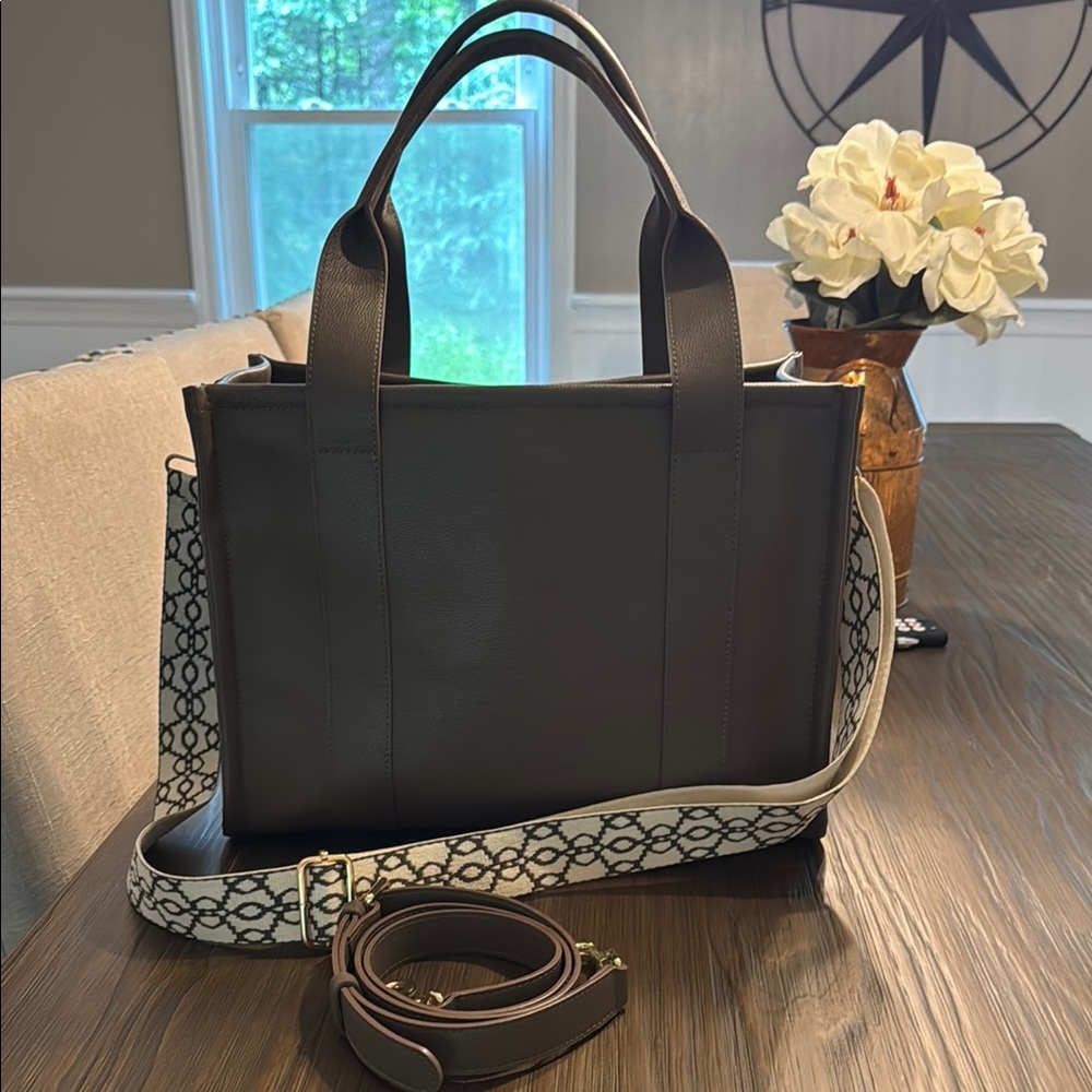 JLR London Taylor Tote Bag with Patterned Strap